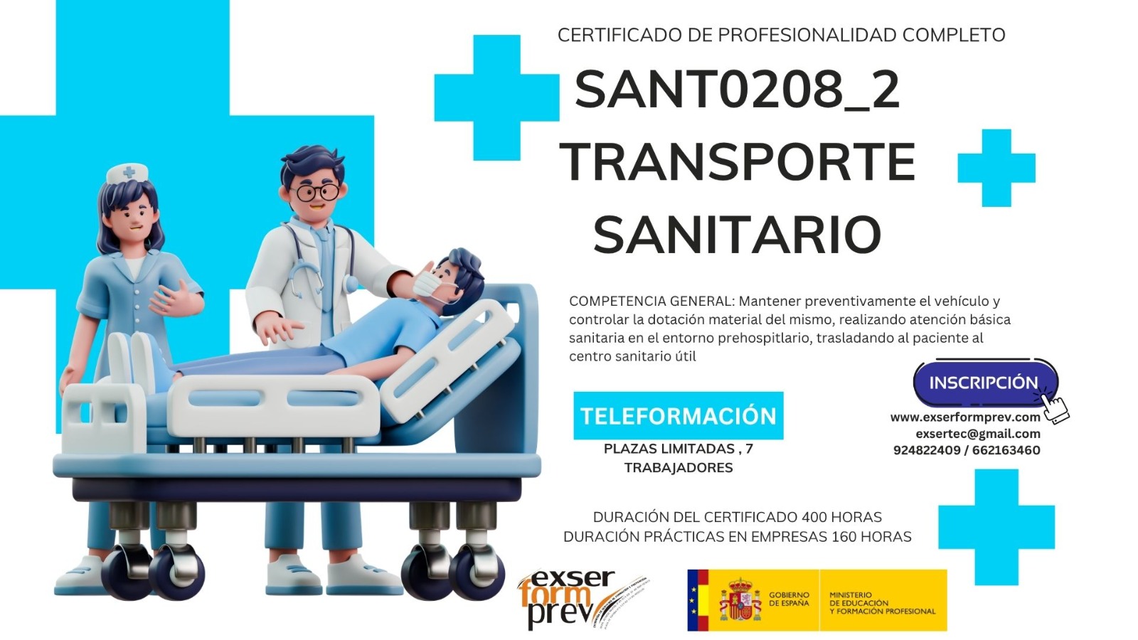 TRANSPORTE SANITARIO – CERTIFICADO COMPLETO
ONLINE