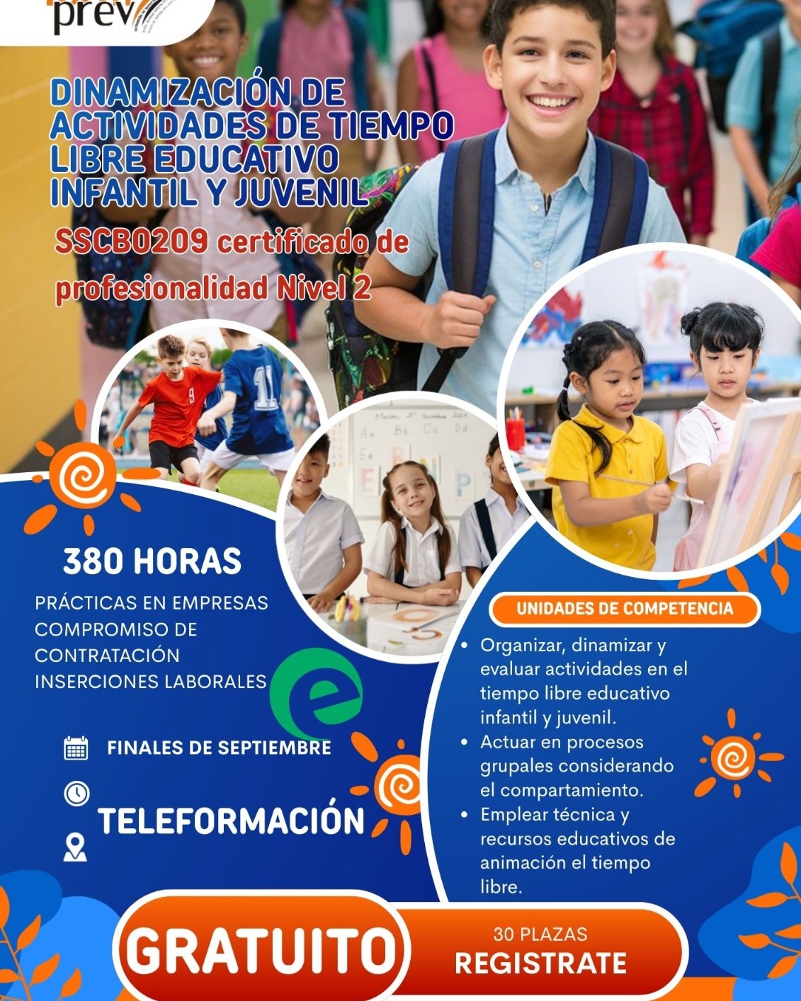 🌟 **¡Conviértete en un profesional del ocio y tiempo libre!** 🎨🏕️

¿Te apasiona trabajar con niños y jóvenes? Esta es tu oportunidad para adquirir las competencias necesarias y ampliar tus salidas profesionales.

📚 **Dinamización de Actividades de Tiempo Libre Educativo Infantil y Juvenil**
💻 **Modalidad: 100% ONLINE**

Durante el curso aprenderás a:
✅ Diseñar y organizar actividades educativas y de ocio.
✅ Dinamizar grupos infantiles y juveniles.
✅ Fomentar la participación, la creatividad y el trabajo en equipo.
✅ Aplicar técnicas de animación sociocultural.
✅ Garantizar la seguridad y el bienestar de los participantes.

🎯 Una formación ideal para quienes desean trabajar en campamentos, ludotecas, asociaciones, centros educativos y actividades extraescolares.

📲 **¡Infórmate y reserva tu plaza!**
📲 ¡Plazas limitadas! Reserva la tuya cuanto antes.

📞 924 822 409 | 662 163 460
📧 exsertec@gmail.com
🌐 **[www.exserformprev.com](http://www.exserformprev.com)**

#EXSERFORMPREV #TiempoLibre #MonitorDeTiempoLibre #Educación #AnimaciónSociocultural #CursosOnline #FormaciónOnline #Infancia #Juventud #OcioEducativo #Empleo #FormaciónProfesional #Badajoz #Extremadura