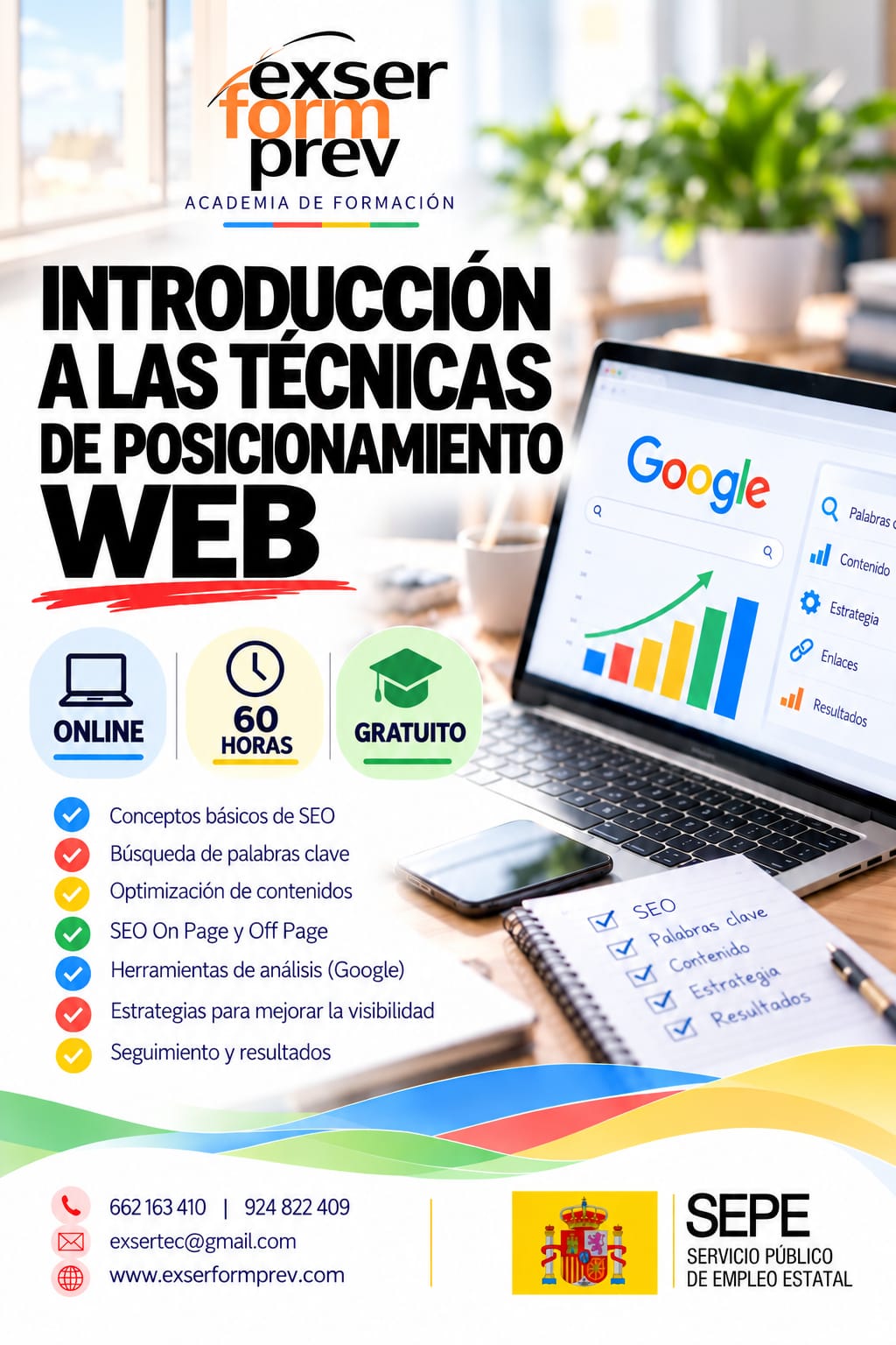 Cartel de Introducción a las técnicas de posicionamiento web